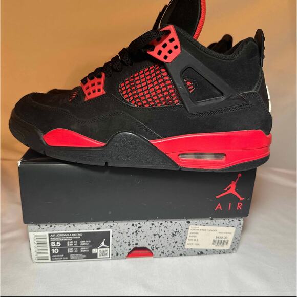 Size 8.5 - Nike Air Jordan 4 Retro Red Thunder Men's Shoes - Picture 8 of 11
